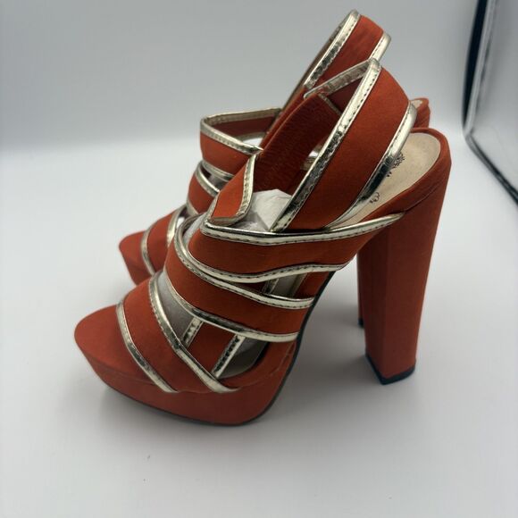Design By Jacobie Orange Alice-4 Heels Womans 7.5 - Picture 4 of 8